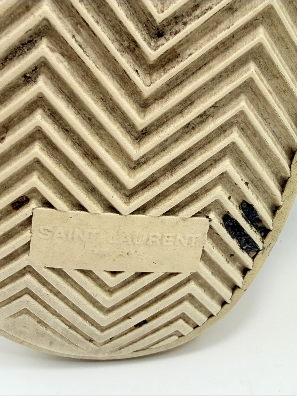 Saint Laurent White Leather Sneakers with Bronze Star Accents - Picture 11 of 13